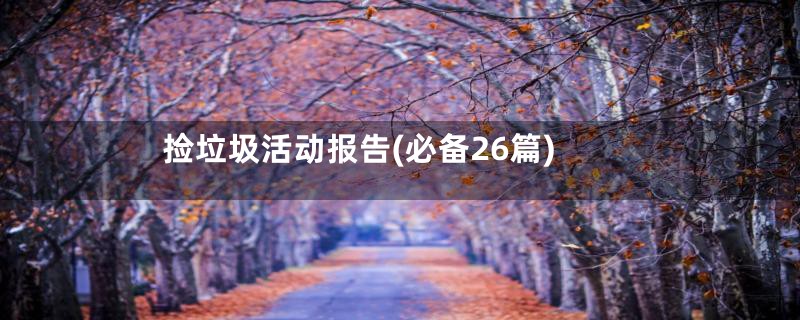 捡垃圾活动报告(必备26篇)