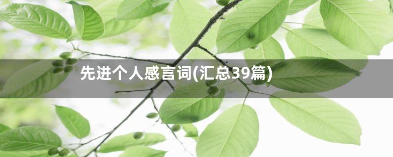 先进个人感言词(汇总39篇)