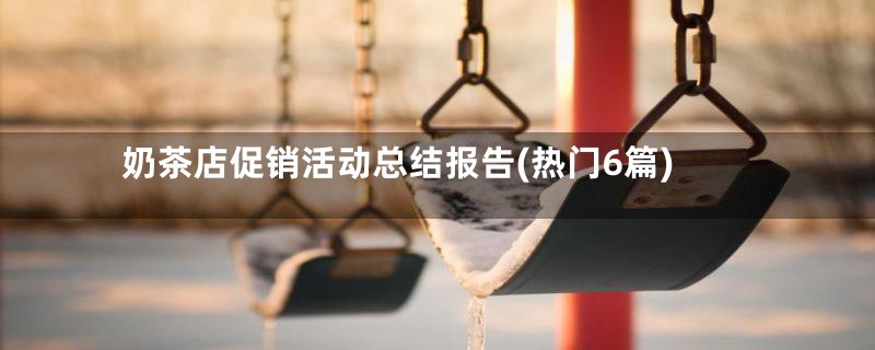 奶茶店促销活动总结报告(热门6篇)