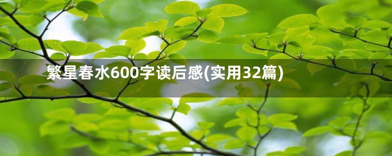 繁星春水600字读后感(实用32篇)