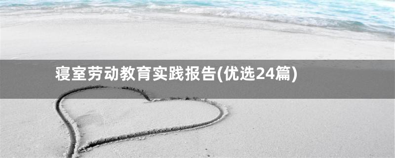 寝室劳动教育实践报告(优选24篇)