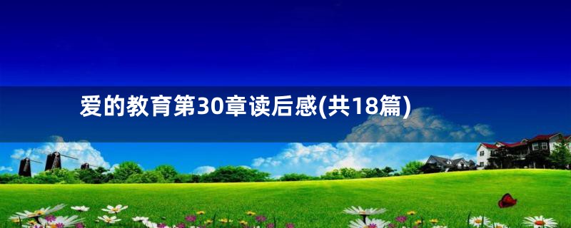 爱的教育第30章读后感(共18篇)