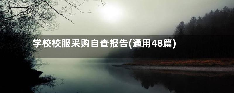 学校校服采购自查报告(通用48篇)