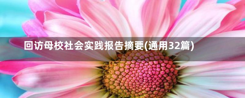 回访母校社会实践报告摘要(通用32篇)