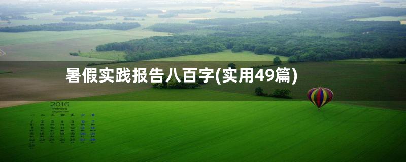 暑假实践报告八百字(实用49篇)