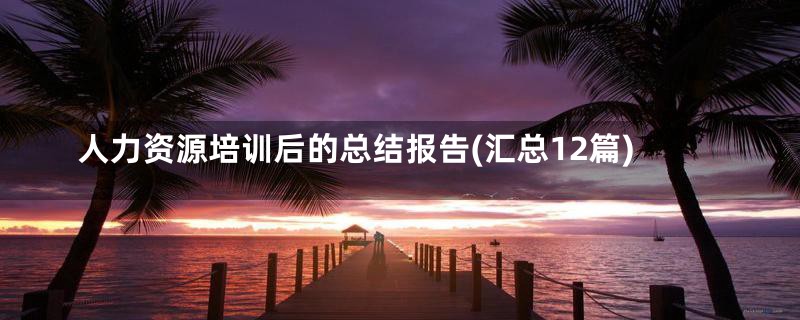 人力资源培训后的总结报告(汇总12篇)