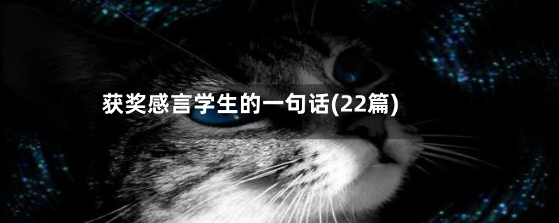 获奖感言学生的一句话(22篇)