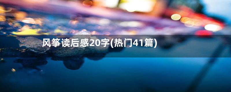 风筝读后感20字(热门41篇)