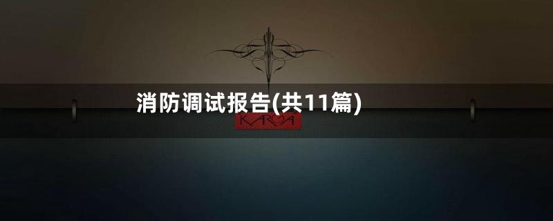 消防调试报告(共11篇)