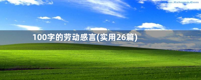 100字的劳动感言(实用26篇)