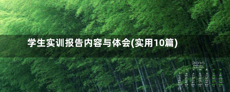 学生实训报告内容与体会(实用10篇)