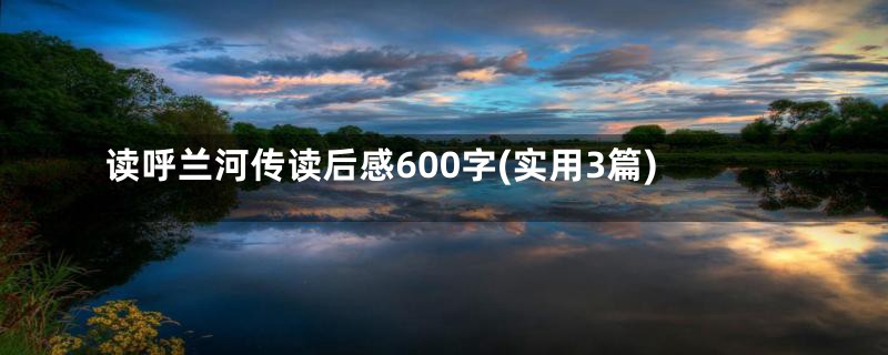 读呼兰河传读后感600字(实用3篇)