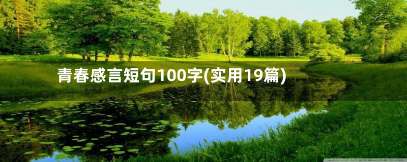 青春感言短句100字(实用19篇)