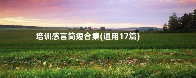 培训感言简短合集(通用17篇)