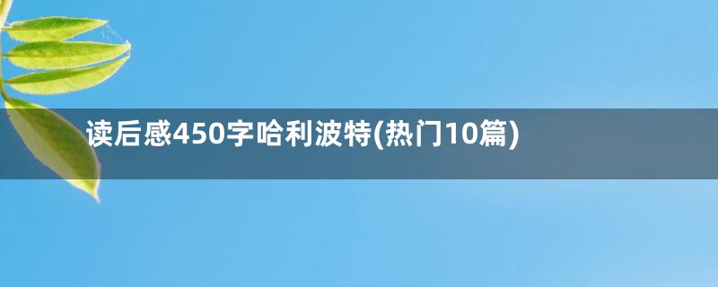 读后感450字哈利波特(热门10篇)