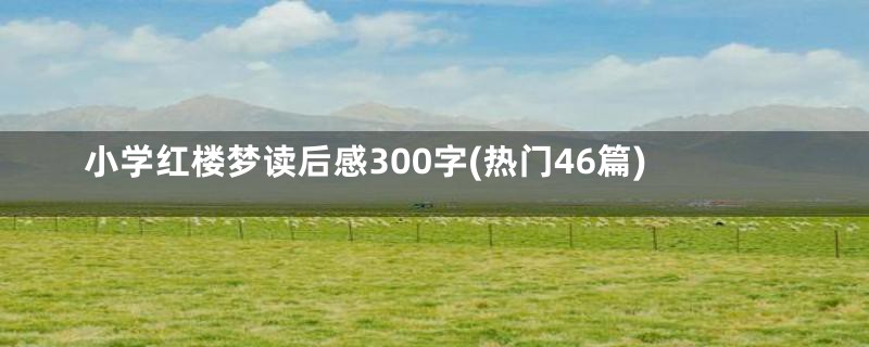 小学红楼梦读后感300字(热门46篇)