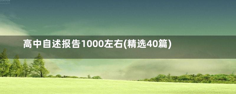 高中自述报告1000左右(精选40篇)