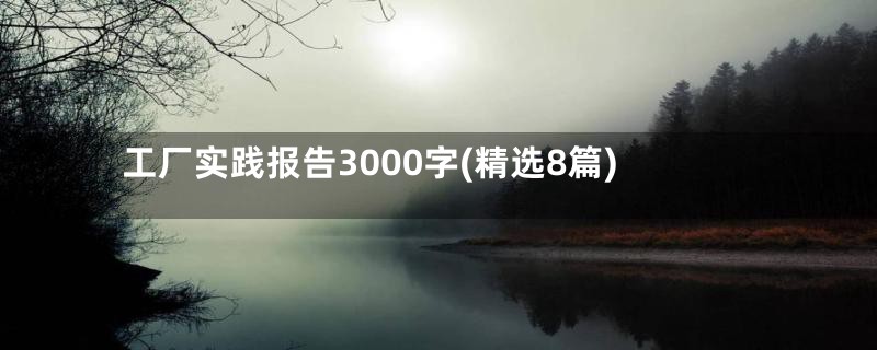 工厂实践报告3000字(精选8篇)