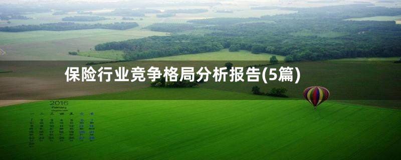 保险行业竞争格局分析报告(5篇)